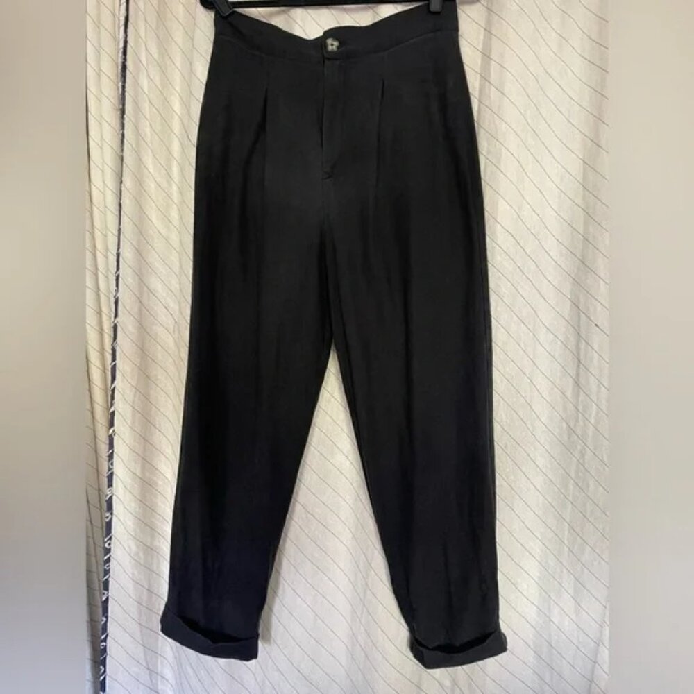 Na Nin Oliver Raw Silk Pants in black, XL